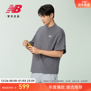 舒适百搭休闲圆领短袖 New 男士 Grey官方正品 T恤NEF29641 Balance
