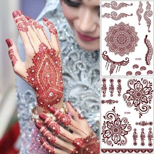 Brown Lace Temporary Tattoo Stickers Waterproof