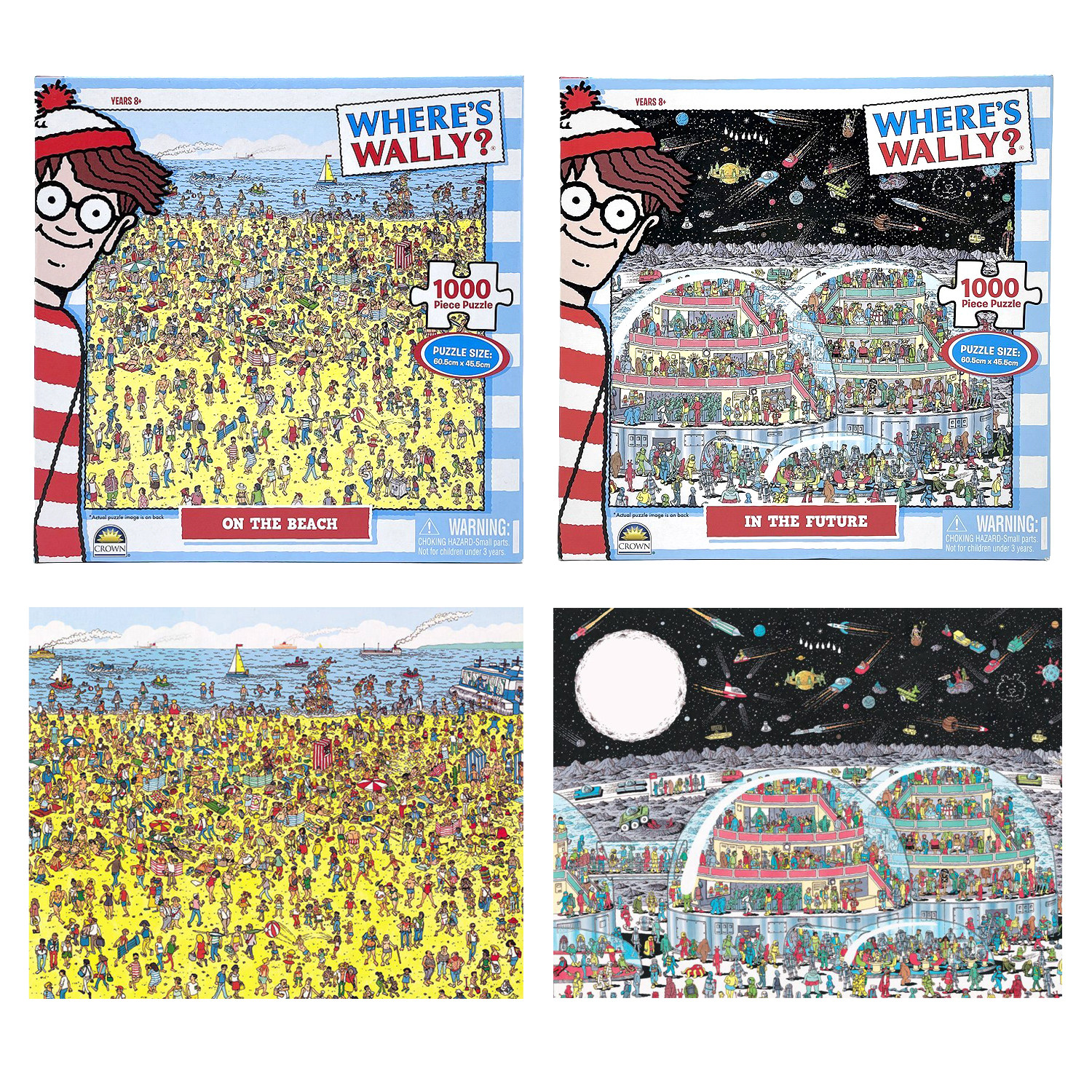 crown wheres wally未来沙滩场景寻找威利益智儿童玩具进口拼图