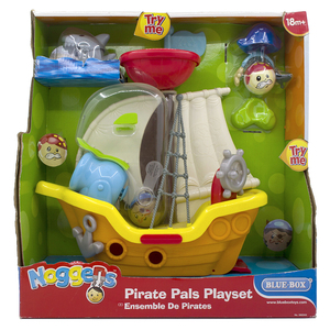 BLUE BOX蓝盒NOGGENS pirate pals playset海盗船发射波波球玩具
