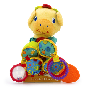 Bright starts毛绒猪摇铃响纸牙胶婴幼儿布玩手偶多功能安抚玩具