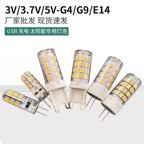 g4灯珠led插脚低压3v台灯插泡5v暖光g9光源usb充电节能小灯串灯泡