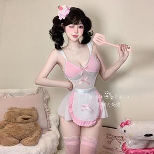 奶熊与奶猫甜系厨娘性感小厨娘女仆Cosplay女装情侣约会睡衣