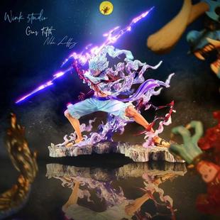 海贼王紧握雷电五档尼卡带特典 太阳神模型摆件手办 闪电五档路飞