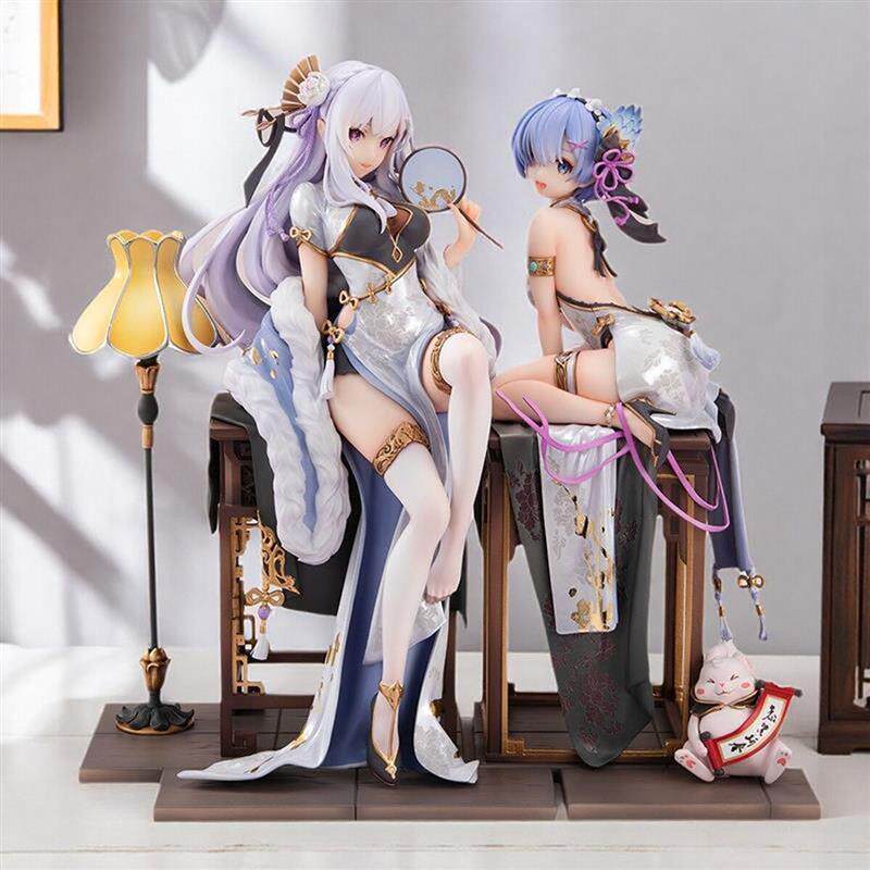 从零开始的异世界旗袍爱蜜莉雅蕾姆手办优雅美人艾米莉亚模型摆件