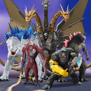 SHM哥斯拉大战金刚2手办基多拉机械恐龙模型红莲核能超可动玩具