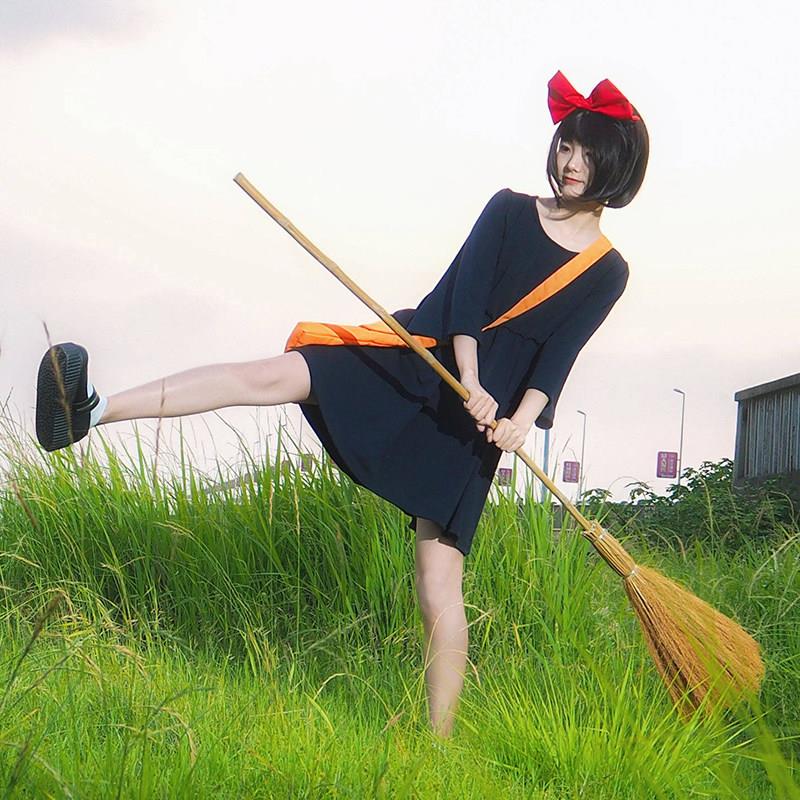 宫崎骏魔女宅急便COS服小魔女琪琪万圣节扫把巫女角色扮演服