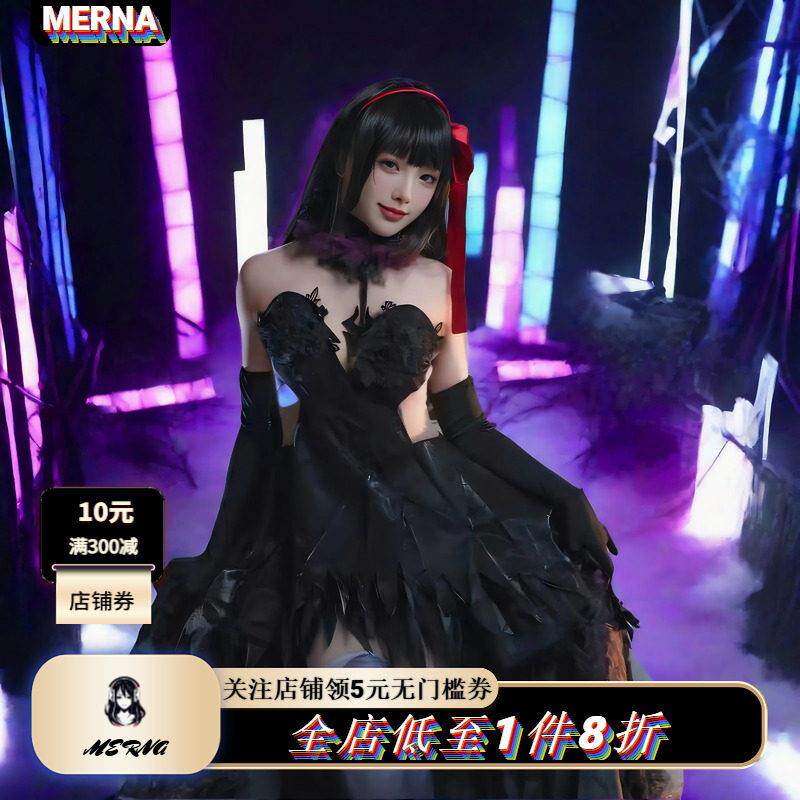 魔法少女小圆焰魔cos服 晓美焰 魔神礼服cosplay焰魔彼岸魔