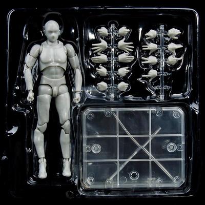 AM/DM标优质SHF男女绘画素体灰色肤色带武器豪华版可动手办模型
