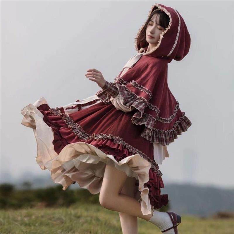 小红帽cos全套Lolita秋冬春夏款洛丽塔斗篷Lolita连衣裙套装op裙