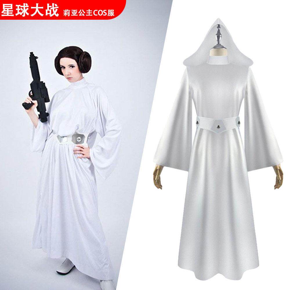 星球大战cosplay表演服装莉亚公主白色长裙礼服成人儿童莉亚礼服
