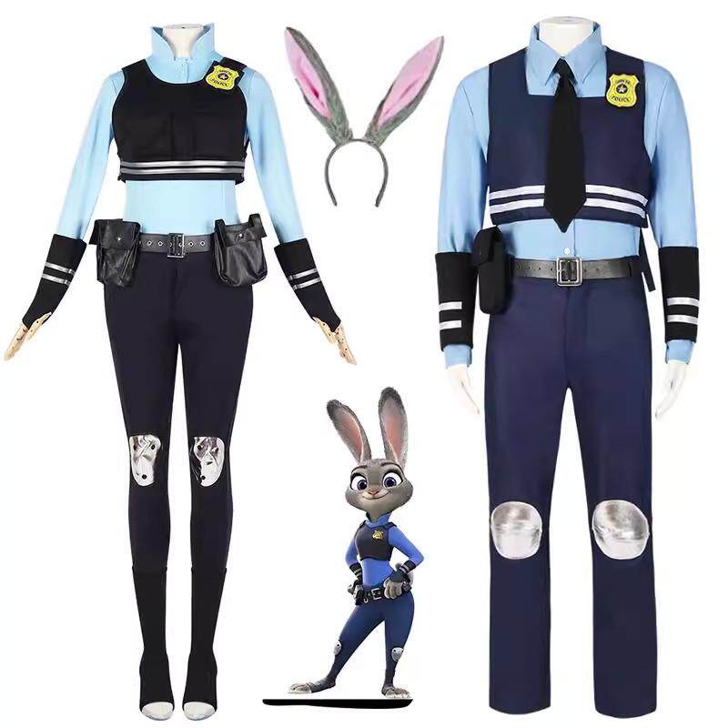疯狂动物城cos服兔子朱迪警官尼克衣服裙子儿童成人万圣节演出服