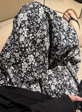 义乌市优至服饰有限公司新品！黑白小碎花睡裤女夏季宽松慵懒风