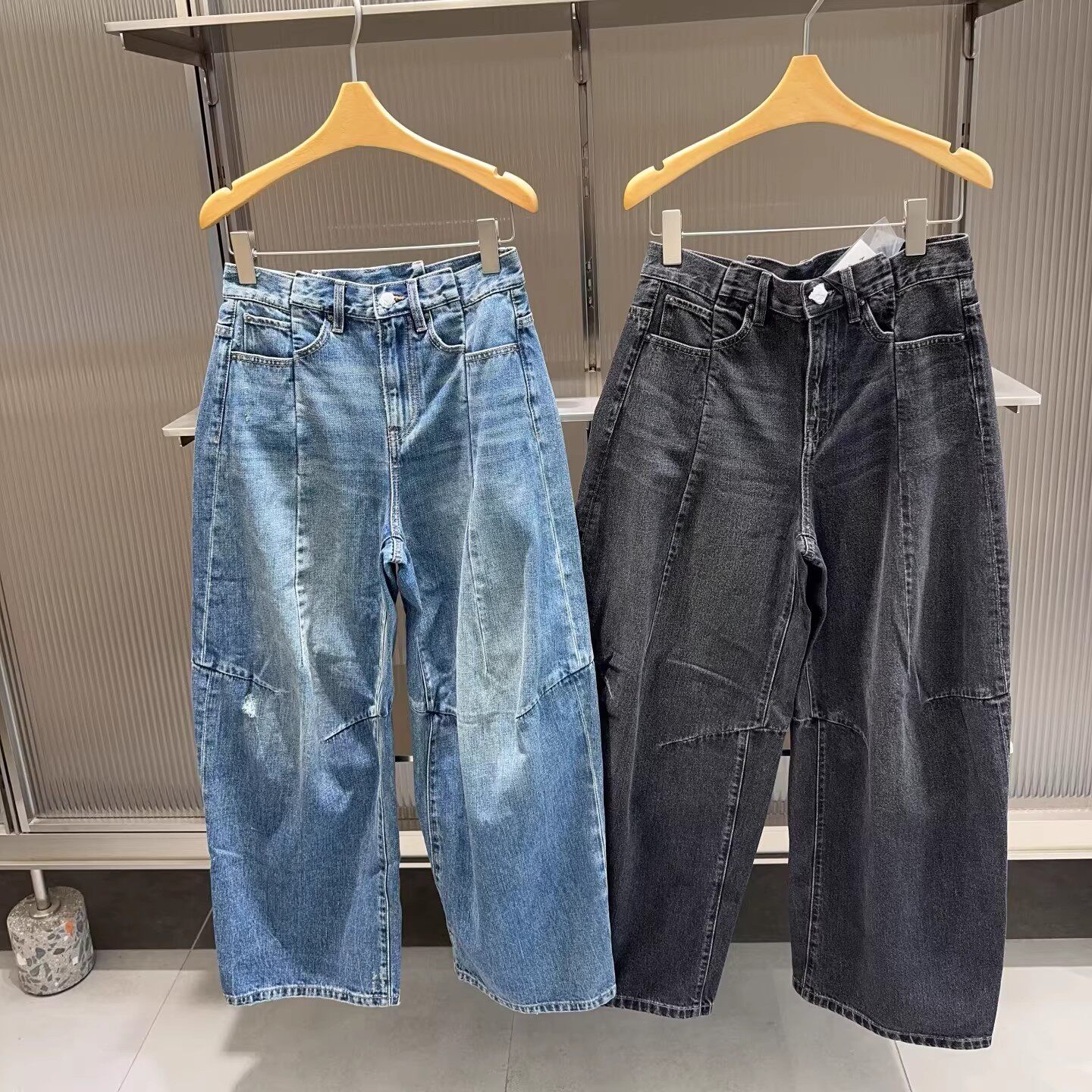 2026年春季新品原单休闲宽松立体剪裁香蕉直筒纯棉女士牛仔裤 - CC菇凉的小店出品