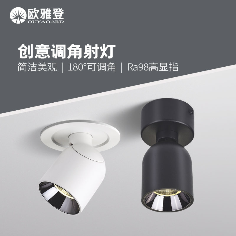 嵌入式可调角度射灯led天花灯家用过道玄关照画客厅背景洗墙灯