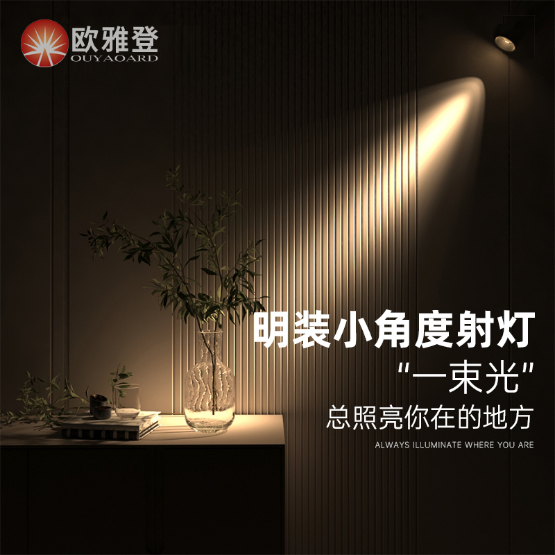明装射灯免打孔一束小山丘可调角度吸顶迷你客厅博物馆展柜聚光灯