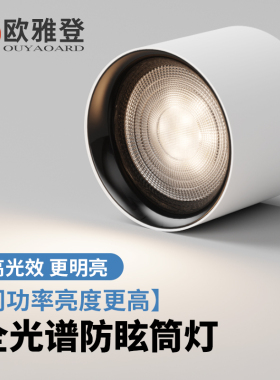 明装防眩护眼筒射灯COB圆形餐厅吊灯商用办公室过道工程LED筒射灯