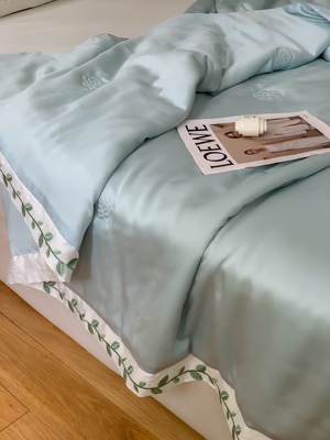 Tencel兰精天丝80支莱赛尔绣花夏被 夏季薄被子空调被丝滑可机洗