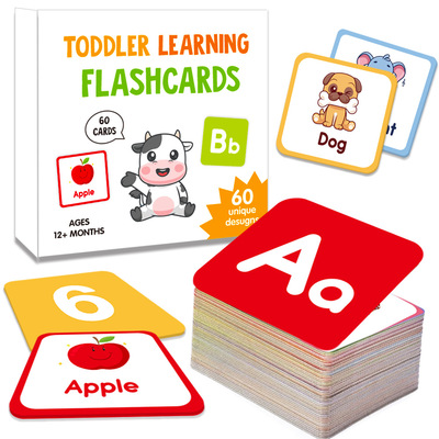 跨境英语启蒙Flashcards英文闪卡字母形状动物学习启蒙早教认知卡