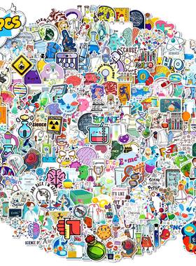 跨境Stickers实验室贴纸化学方程式个性卡通科学贴纸滑板水杯