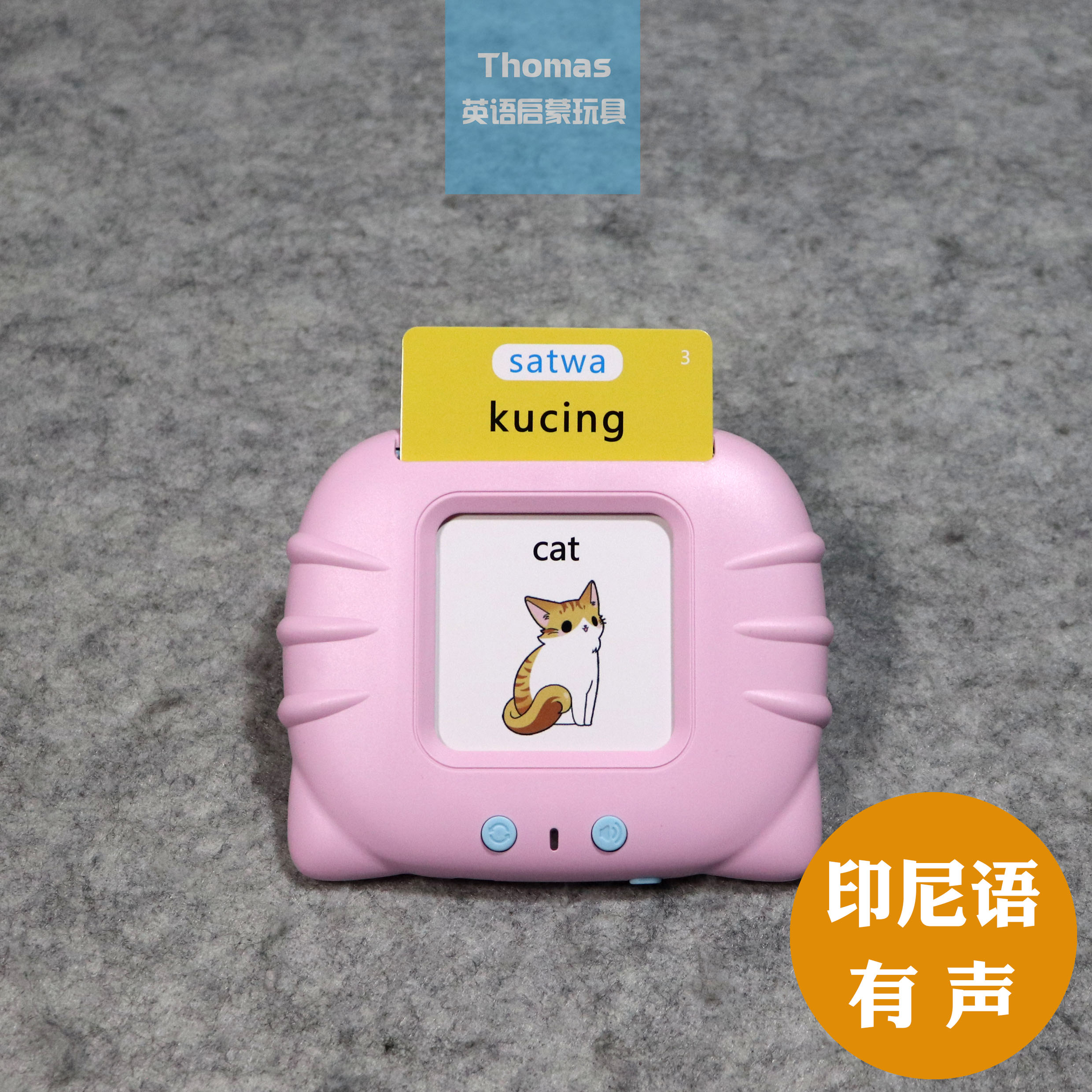 跨境印尼语越南语英语启蒙Flashcard有声闪卡插卡动物食物早教