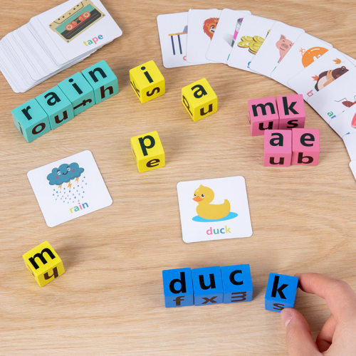 跨境英语启蒙Spelling word blocks拼单词积木字母游戏