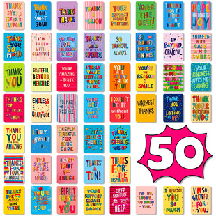 跨境英文Thank You感谢卡手写留言卡明信片朋友老师商务致谢贺卡