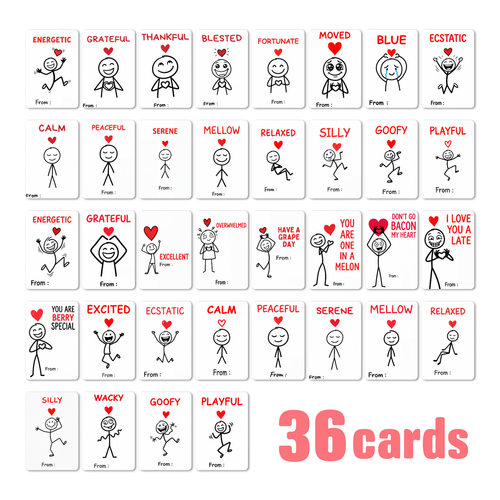 跨境英文Card情侣情绪表达卡简笔幽默简约卡通线条人手写留言卡