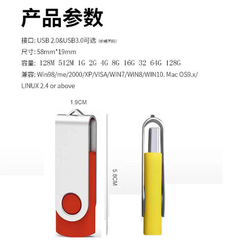 U盘定制logo学校宣传礼品投标展会创意优盘