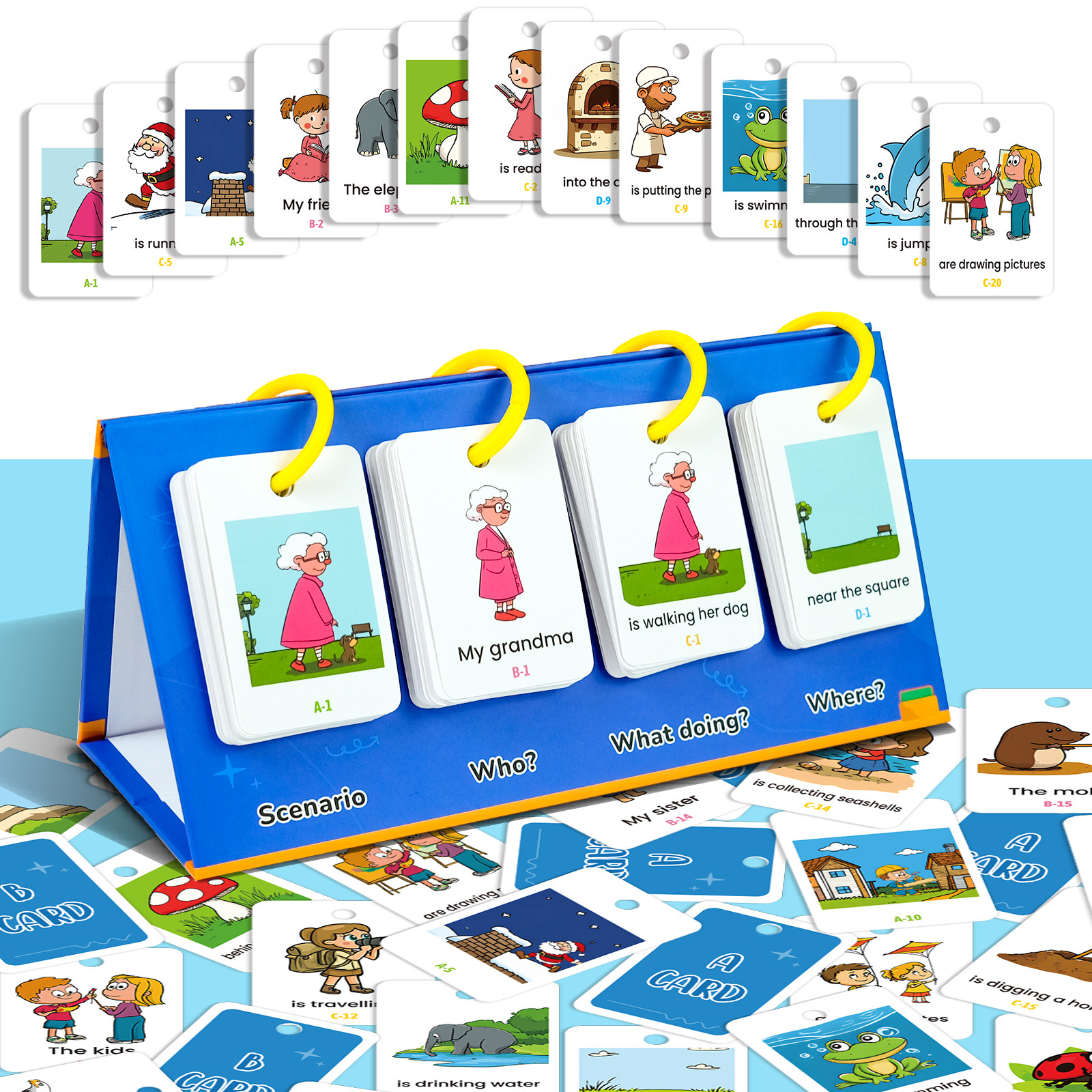 英文现在时态句子翻转闪卡