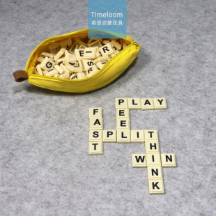 跨境英语启蒙Spelling Games单词拼字游戏香蕉船纳袋字母游戏教具