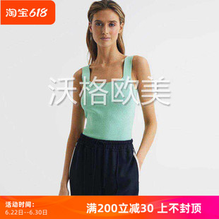 沃格 RS春夏新款缤纷多巴胺马卡龙3色女弹力修身方领百搭针织背心