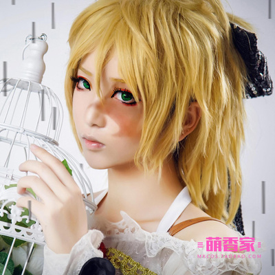 萌香家镜音金黄色cosplay假发