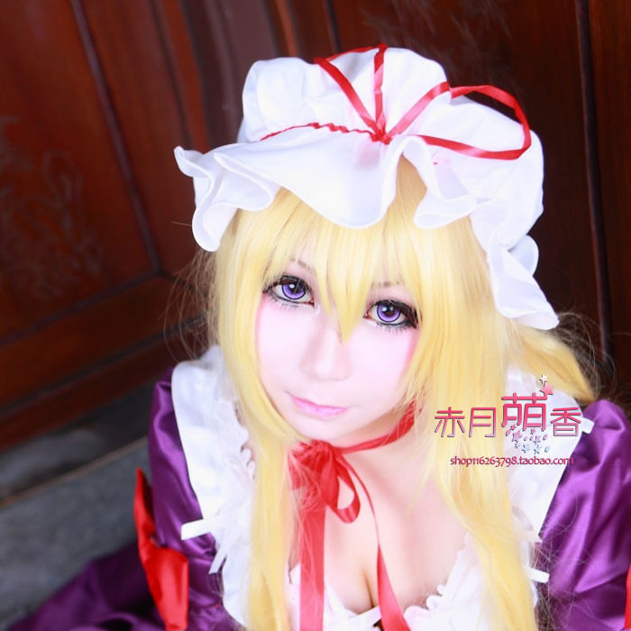 萌香东方Project100cm长卷发金黄色八云紫阿尔敏性转cosplay假发