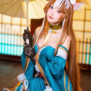 萌香家原 神希娜小姐cos假发 稻妻五郎性转挑染混丝cospla二次元