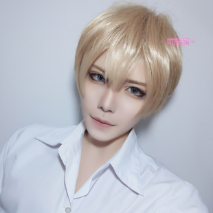 萌香家 人渣的本愿 粟屋麦 冲田总悟 淡金色 cosplay假发 现货