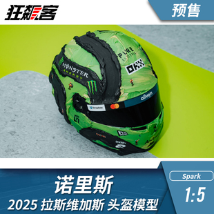 迈凯伦 Spark 诺里斯2025年拉斯维加斯 F1赛车头盔模型摆件1
