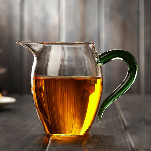 高硼硅耐热加厚玻璃带把公道杯茶滤分茶器企鹅公杯均杯匀杯茶漏