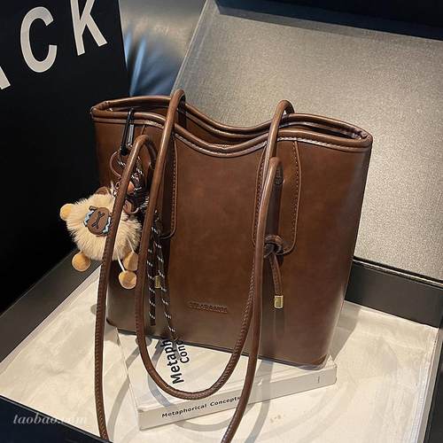 高级感复古百搭水桶包大容量