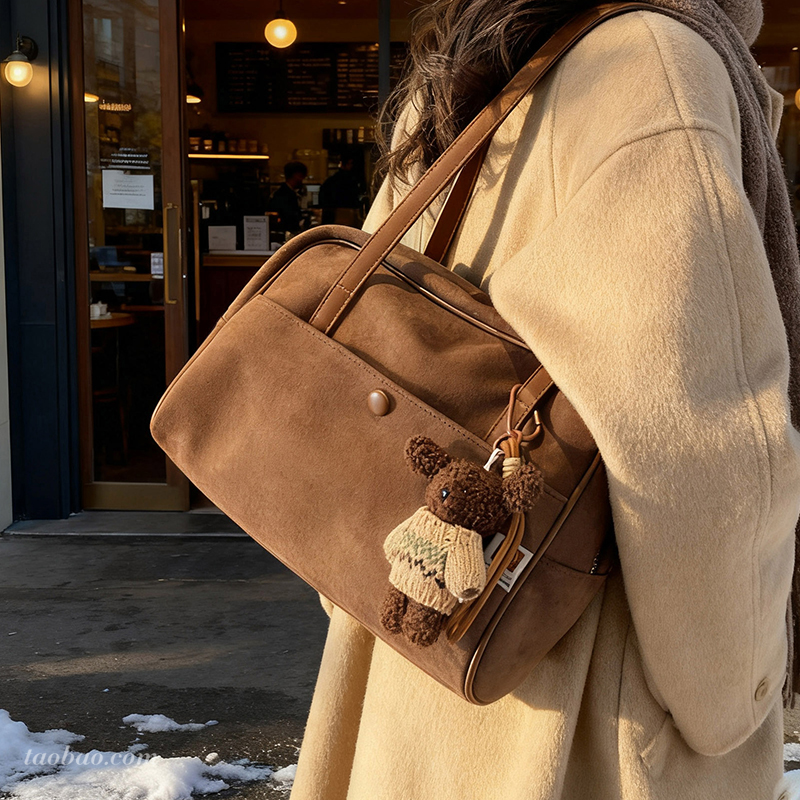 复古美拉德风托特包大容量通勤