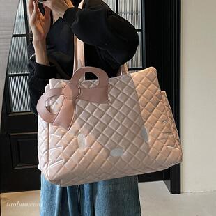 休闲大容量包包2025新款 双肩后背包手提托特包 时尚 通勤单肩包女式