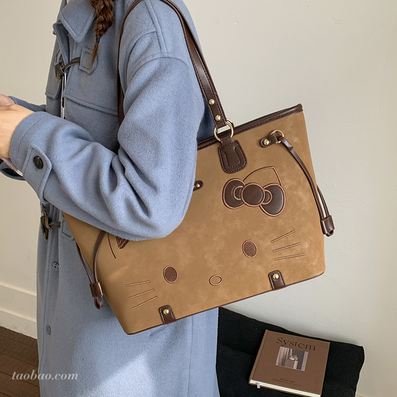 可爱萌少女手提包复古小众猫咪包