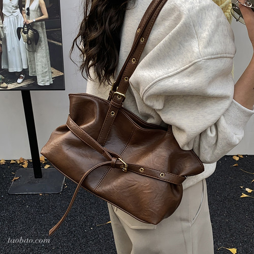 杺薇通勤复古大容量女士托特包