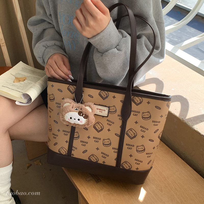 高级感复古压花包包女2026新款时尚通勤单肩包大学生上课包托特包,箱包皮具/热销女包/男包,托特包,淘宝优惠券,粉丝福利购,淘宝优惠卷