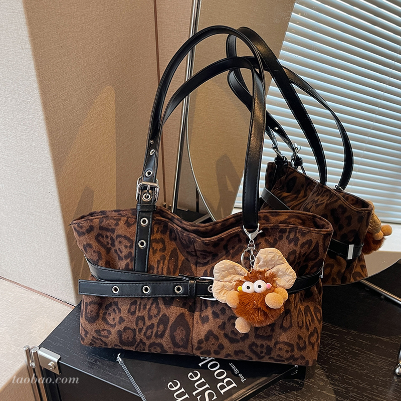 复古豹纹大容量托特包
