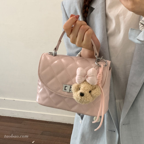 杺薇新款菱格链条小方包斜挎女包