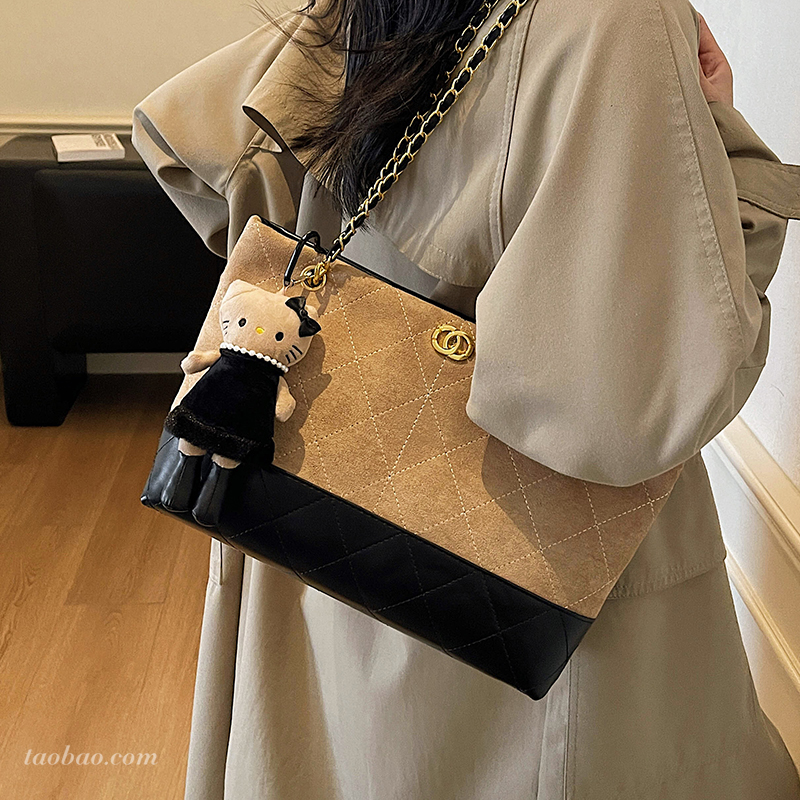 小香风菱格绣线包2025新款