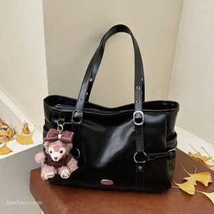 高级感大容量包包女2025新款 复古通勤单肩包大学生手提托特包 时尚