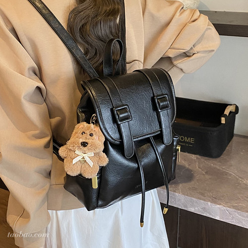 休闲复古大容量女士双肩包