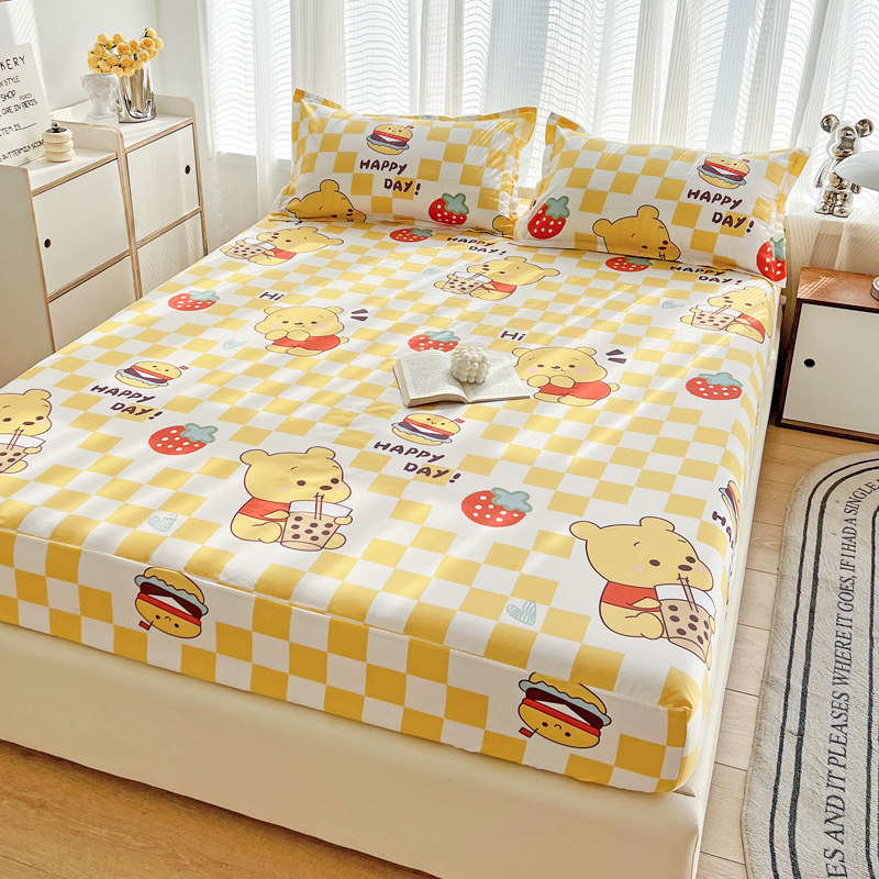 床笠卡通儿童拼接非纯棉全棉加厚学生床罩全包防滑件套1.2m床垫套